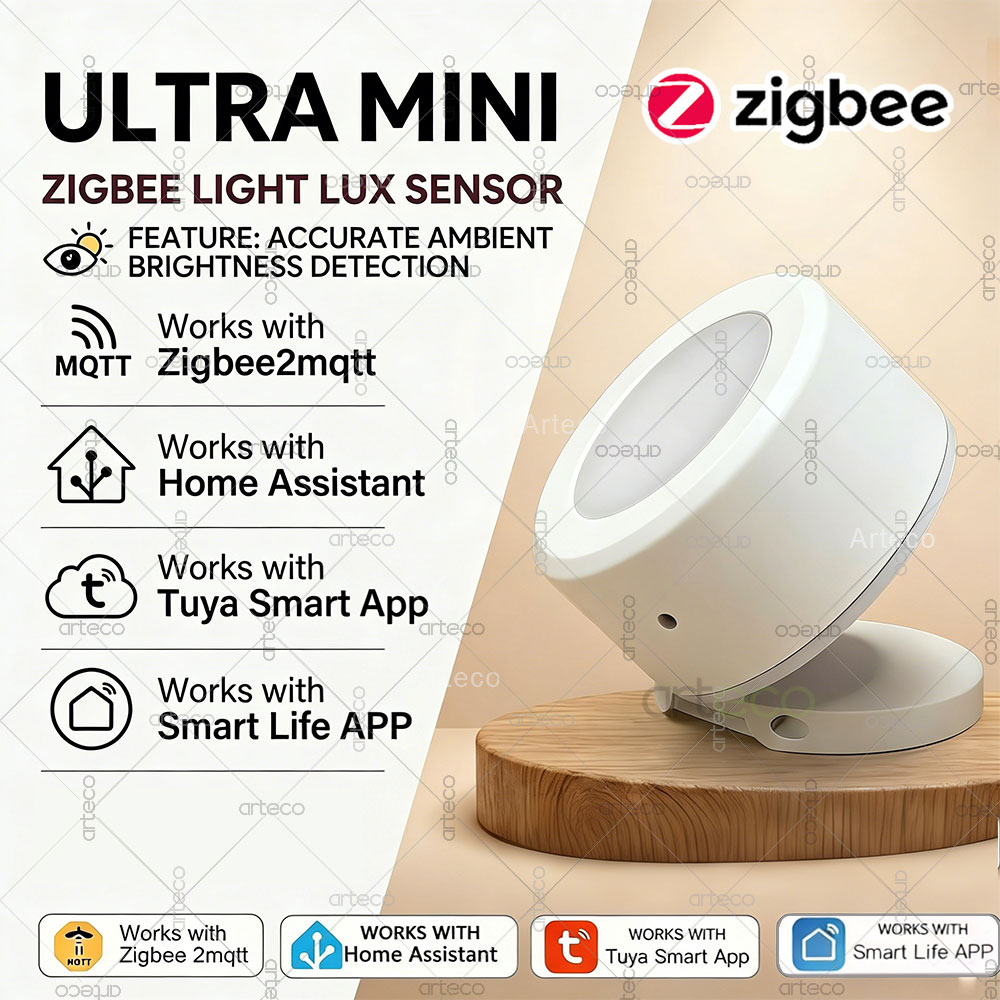 Smart Home Villa - Capteur de lumière Ultra Mini Zigbee,
