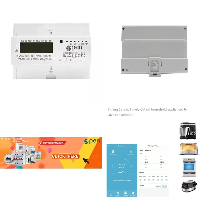 Smart Home Energy - Compteur d'énergie intelligent triphasé avec protection