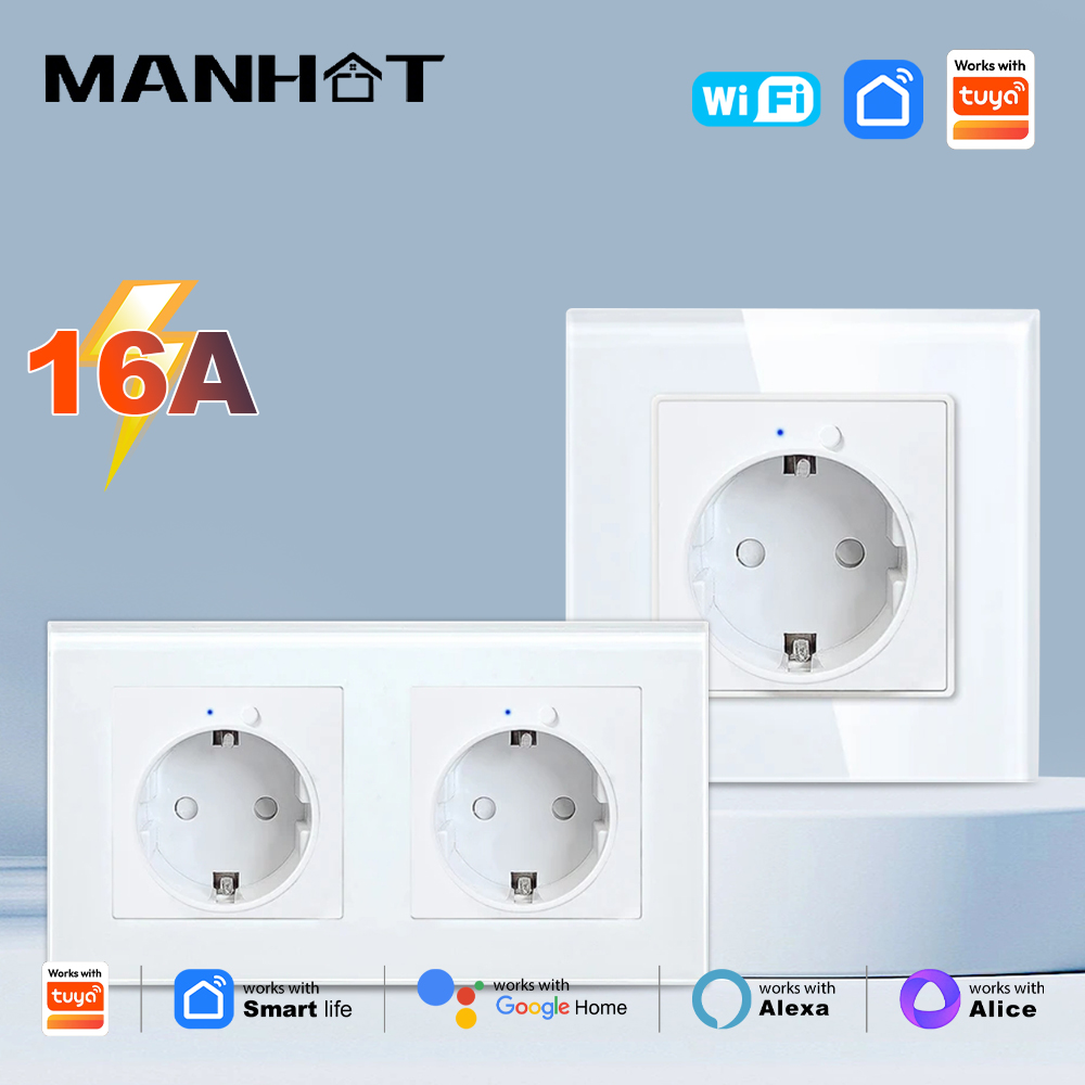 Smart Home Energy App - Prise murale intelligente WiFi MANHOT EU