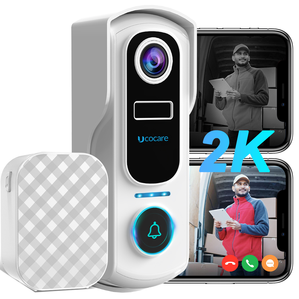 Wifi Doorbell Camera - Sonnette vidéo sans fil 2K UCOCARE