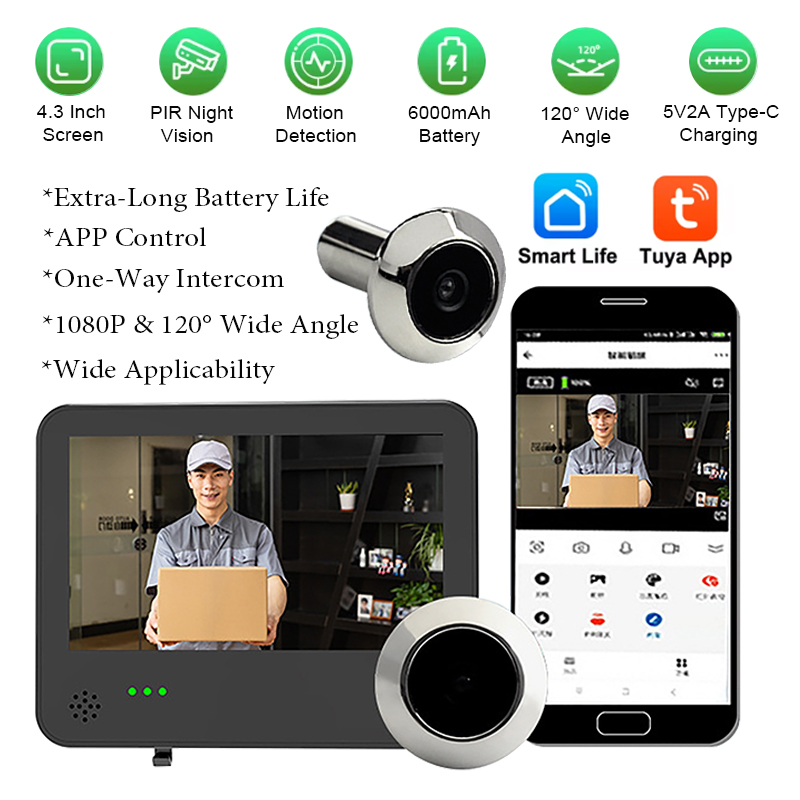 Wifi Doorbell Camera - Sonnette vidéo intelligente Tuya avec écran