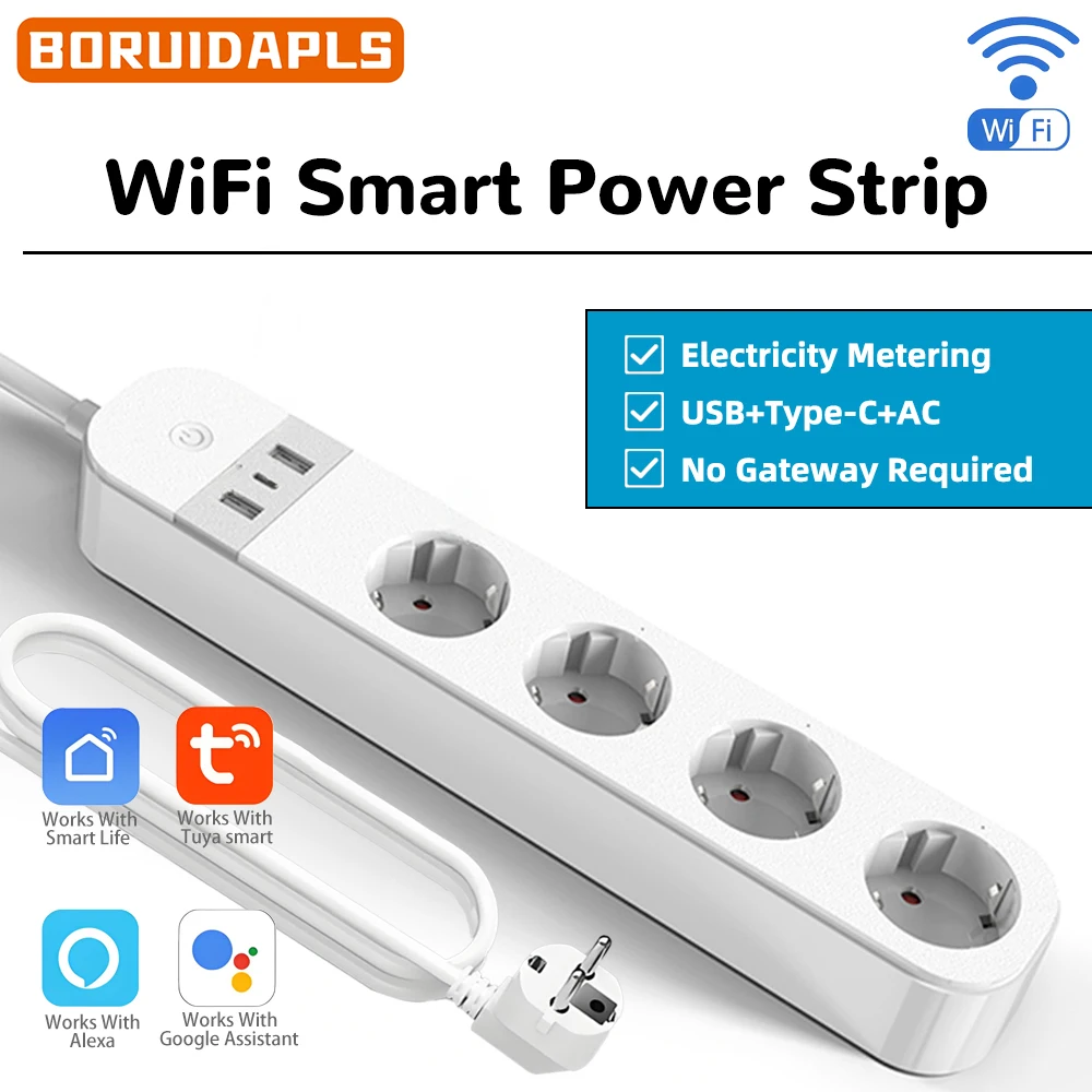 Smart Home Energy App - BORUIDAPLS Multiprise intelligente Wi-Fi avec prise