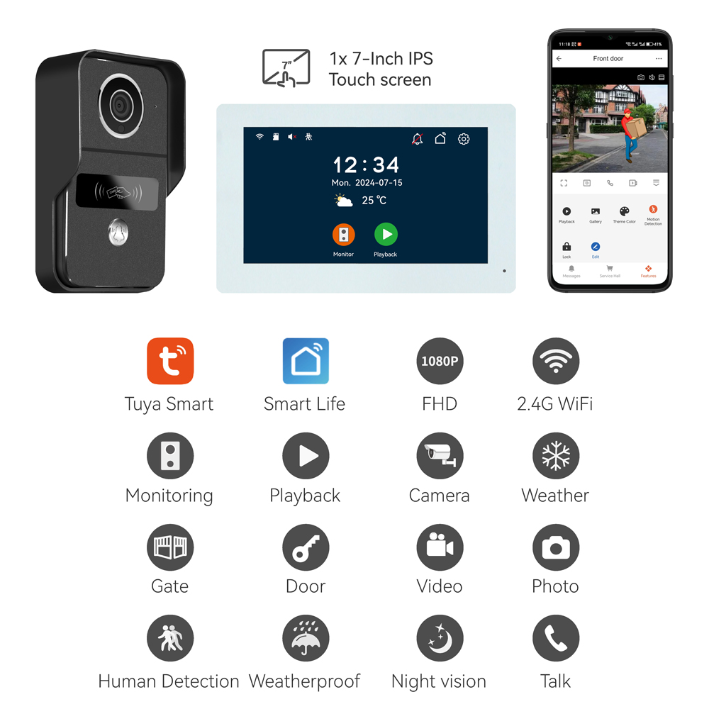 Téléphone de porte vidéo téléc - Wifi Doorbell Camera avis et prix