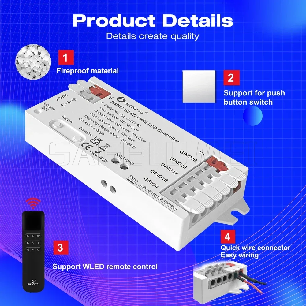 5 Modes en 1 DC12-24V GL-C-211 - Wifi Led Dimmer avis et prix